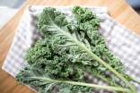 Fresh kale on a wooden table